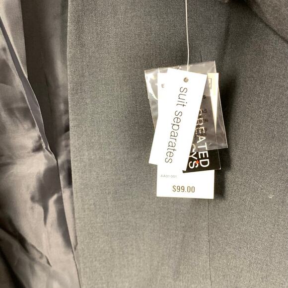 Bar III Granite Grey Collarless Open Boxy Blazer Size L NWT Modern Career Jacket - Picture 8 of 9